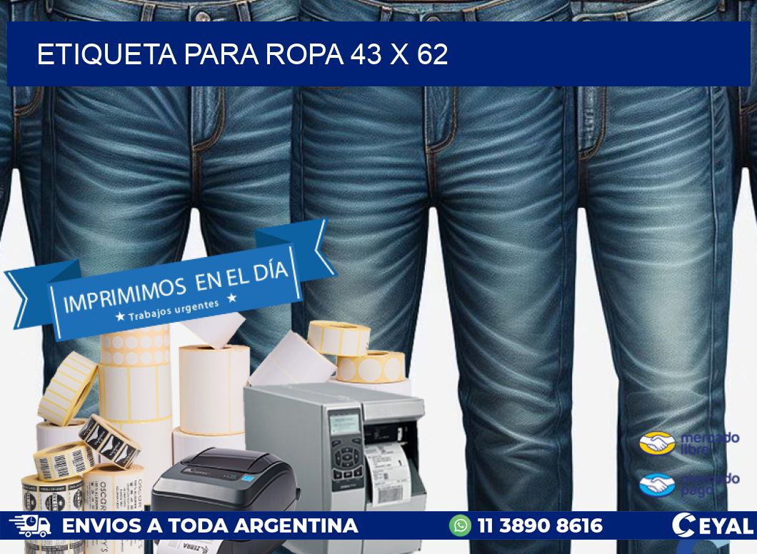 ETIQUETA PARA ROPA 43 x 62