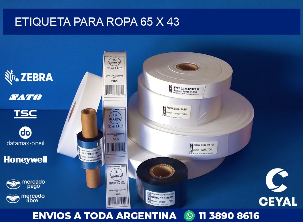 ETIQUETA PARA ROPA 65 x 43