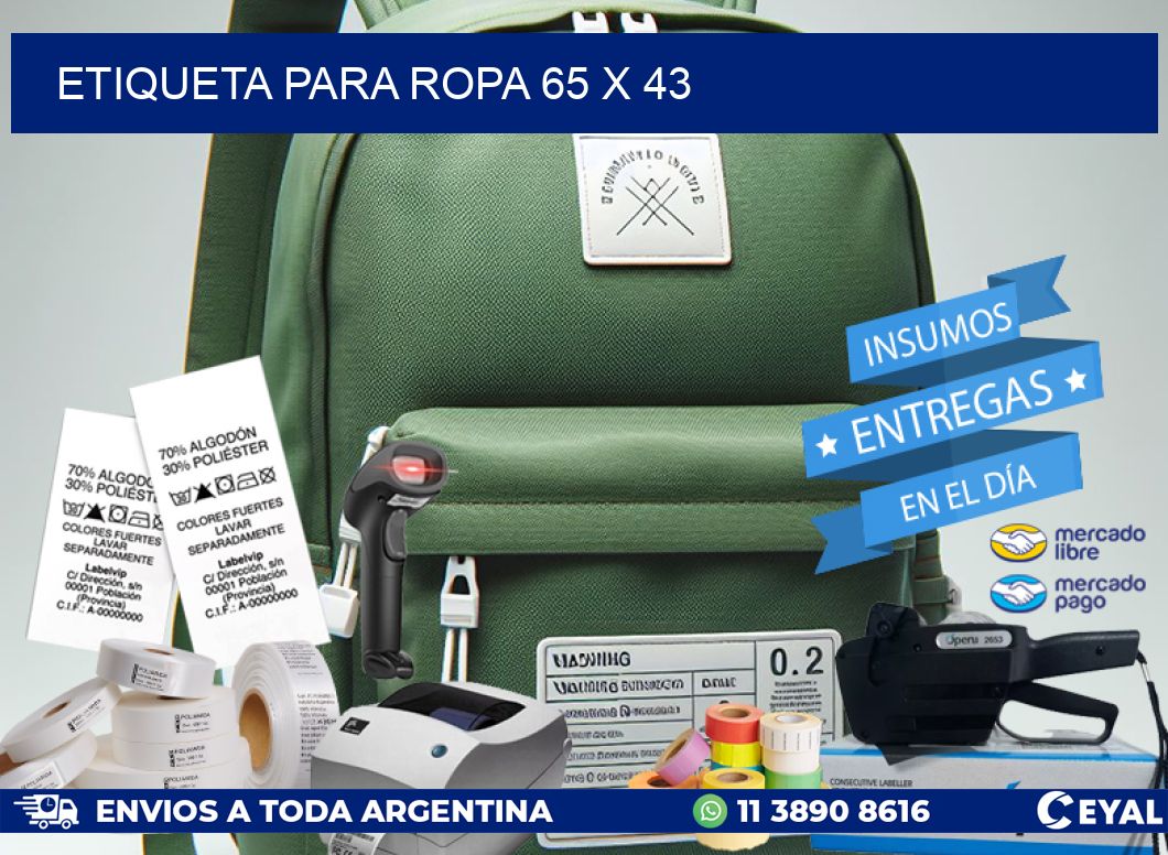 ETIQUETA PARA ROPA 65 x 43