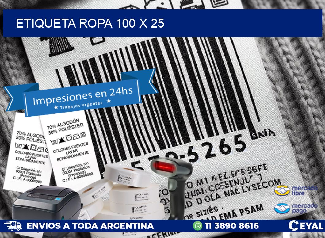 ETIQUETA ROPA 100 x 25