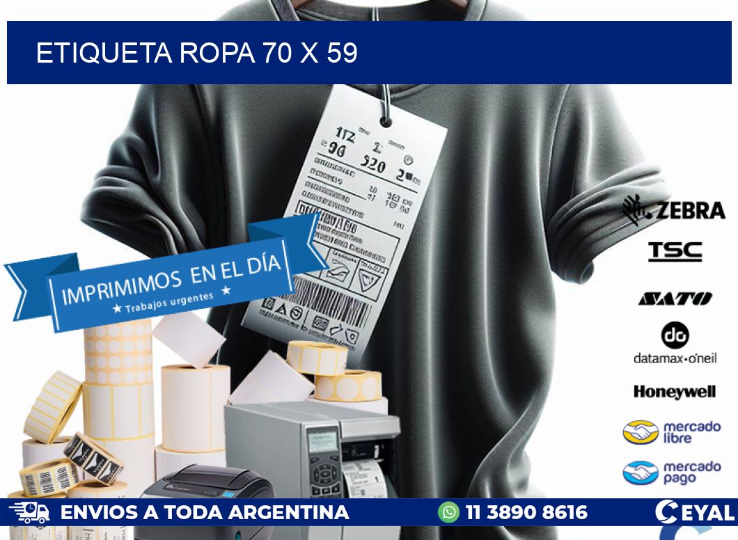 ETIQUETA ROPA 70 x 59
