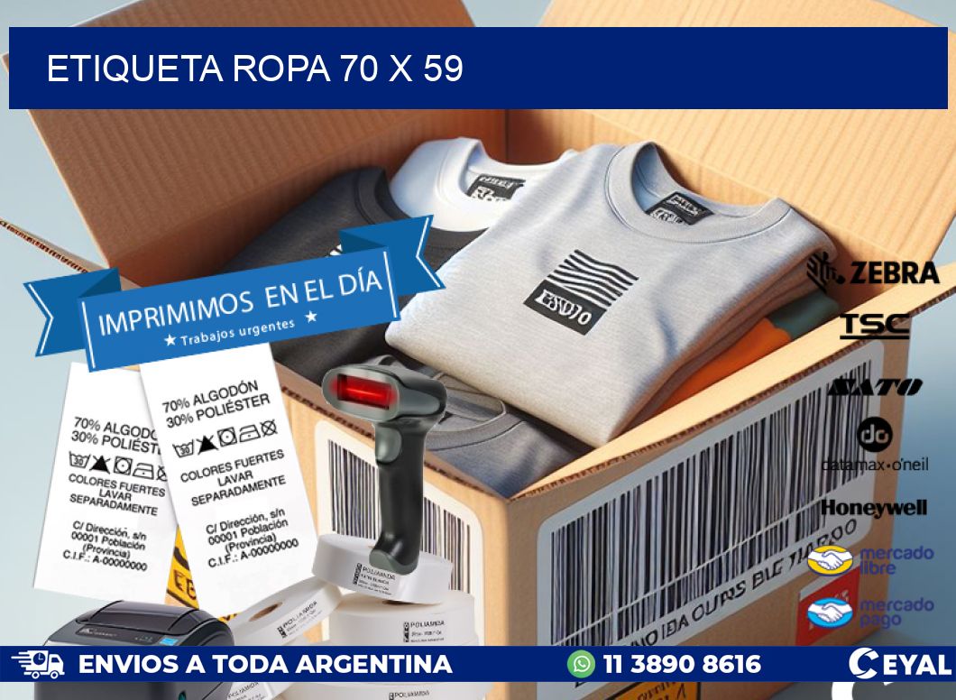 ETIQUETA ROPA 70 x 59
