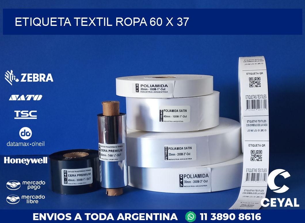 ETIQUETA TEXTIL ROPA 60 x 37