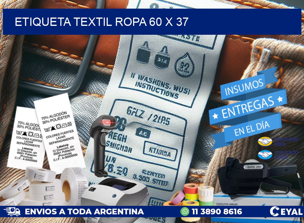 ETIQUETA TEXTIL ROPA 60 x 37