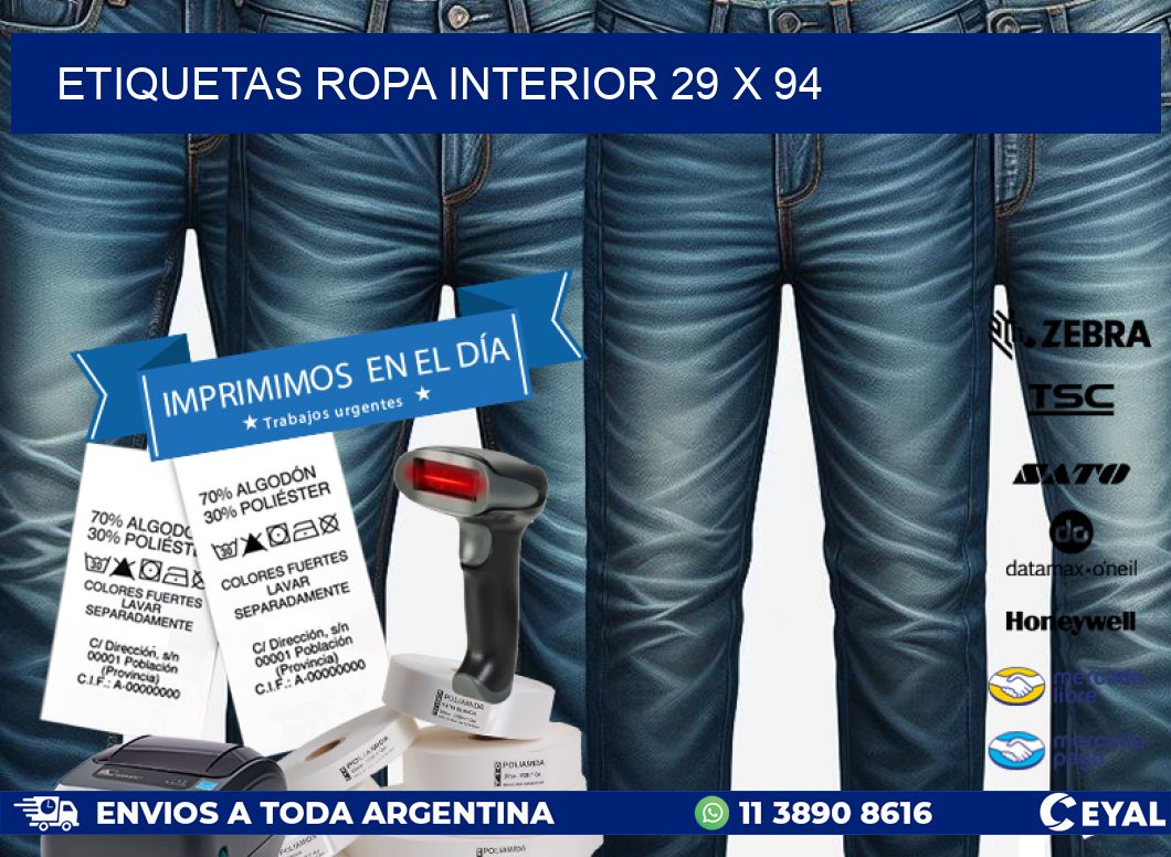 ETIQUETAS ROPA INTERIOR 29 x 94