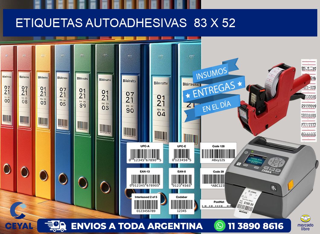 ETIQUETAS AUTOADHESIVAS  83 x 52