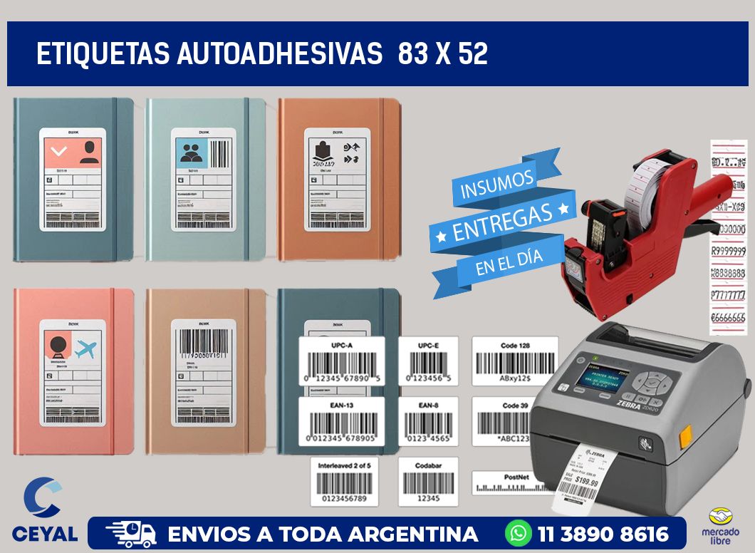 ETIQUETAS AUTOADHESIVAS  83 x 52