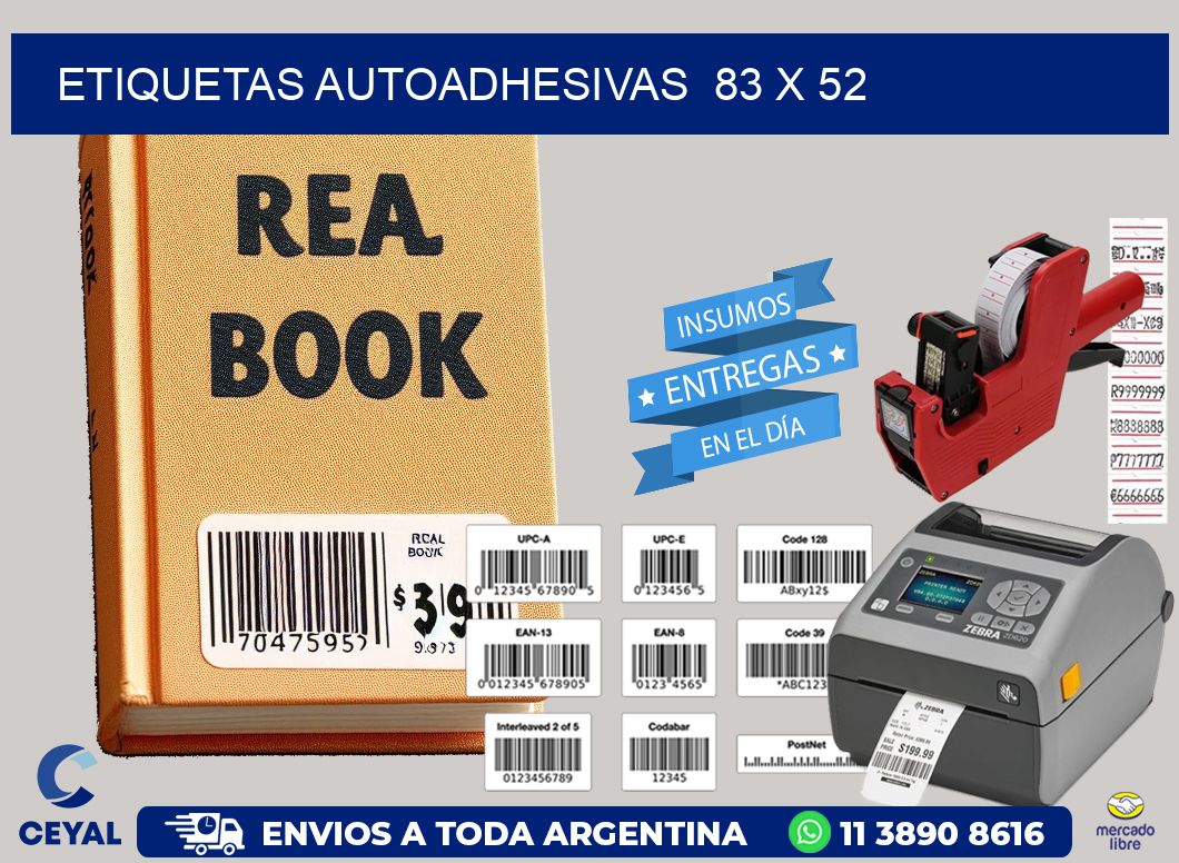 ETIQUETAS AUTOADHESIVAS  83 x 52