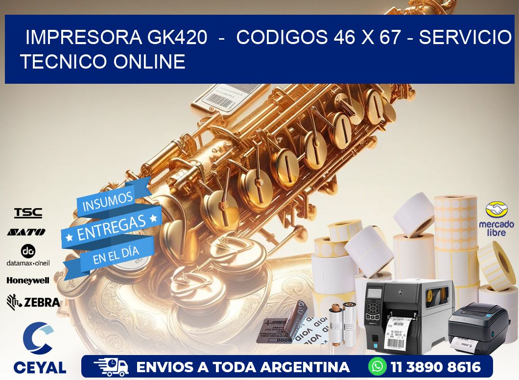 IMPRESORA GK420 - CODIGOS 46 x 67 - SERVICIO TECNICO ONLINE