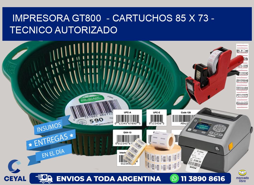 IMPRESORA GT800  - CARTUCHOS 85 x 73 - TECNICO AUTORIZADO