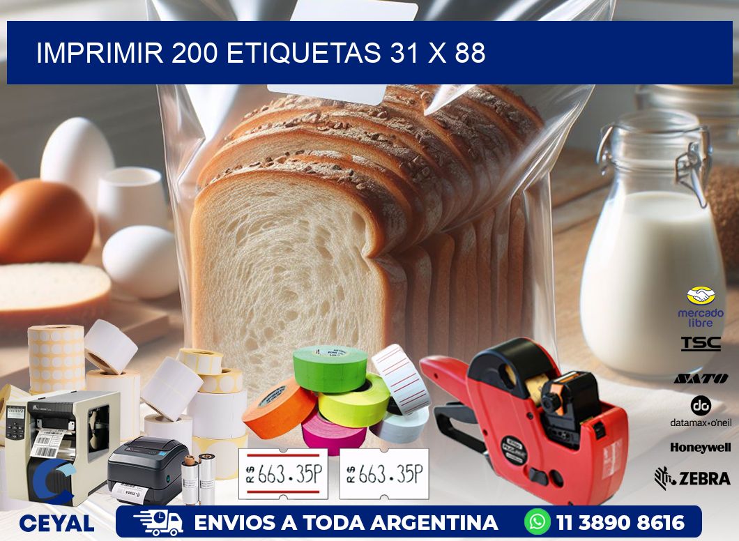 IMPRIMIR 200 ETIQUETAS 31 x 88