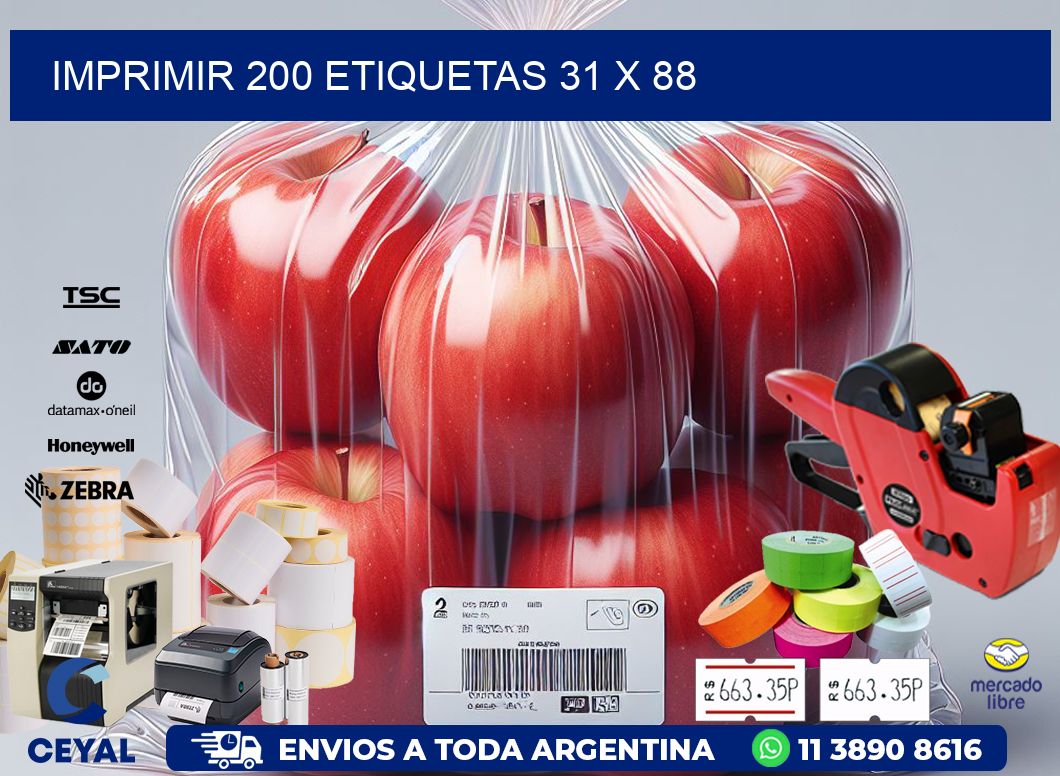 IMPRIMIR 200 ETIQUETAS 31 x 88