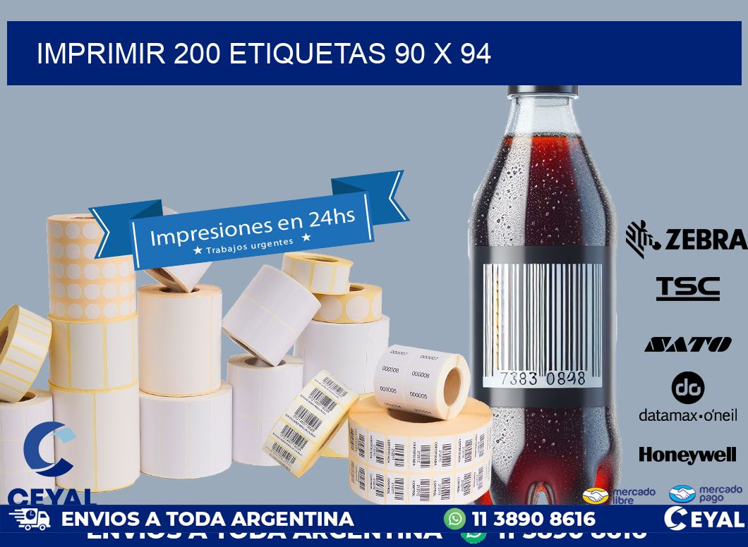 IMPRIMIR 200 ETIQUETAS 90 x 94