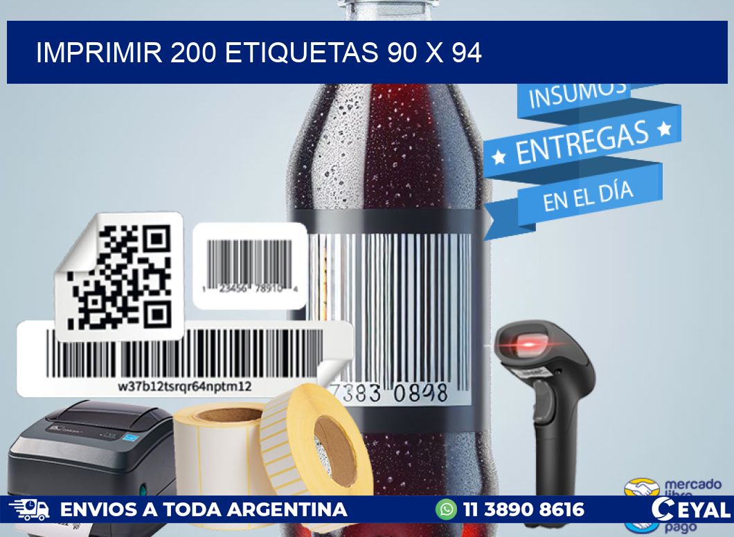 IMPRIMIR 200 ETIQUETAS 90 x 94