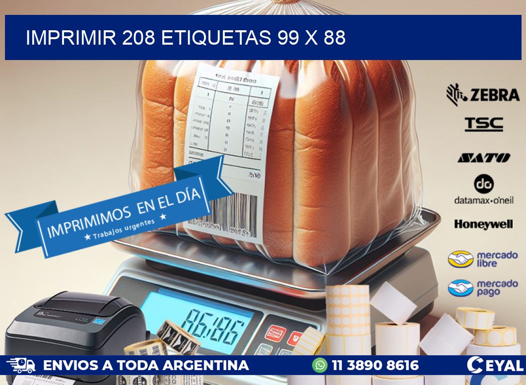 IMPRIMIR 208 ETIQUETAS 99 x 88