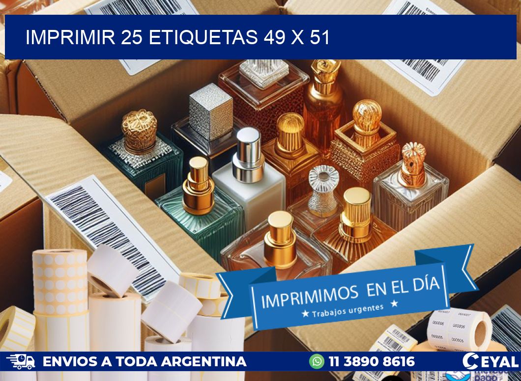 IMPRIMIR 25 ETIQUETAS 49 x 51