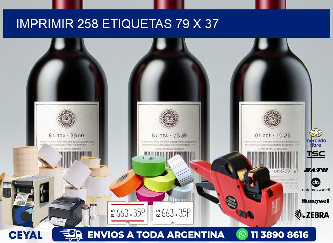 IMPRIMIR 258 ETIQUETAS 79 x 37
