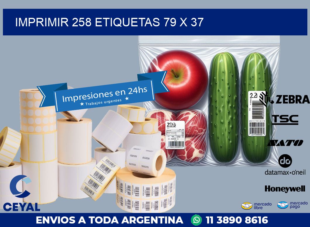 IMPRIMIR 258 ETIQUETAS 79 x 37