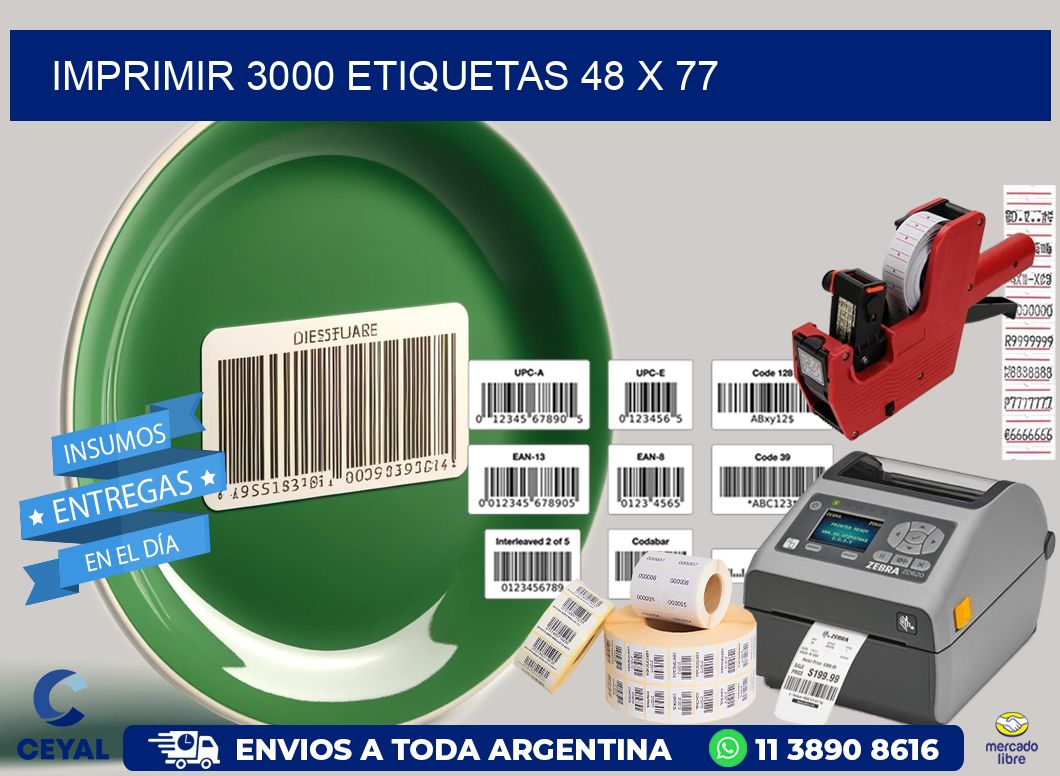 IMPRIMIR 3000 ETIQUETAS 48 x 77