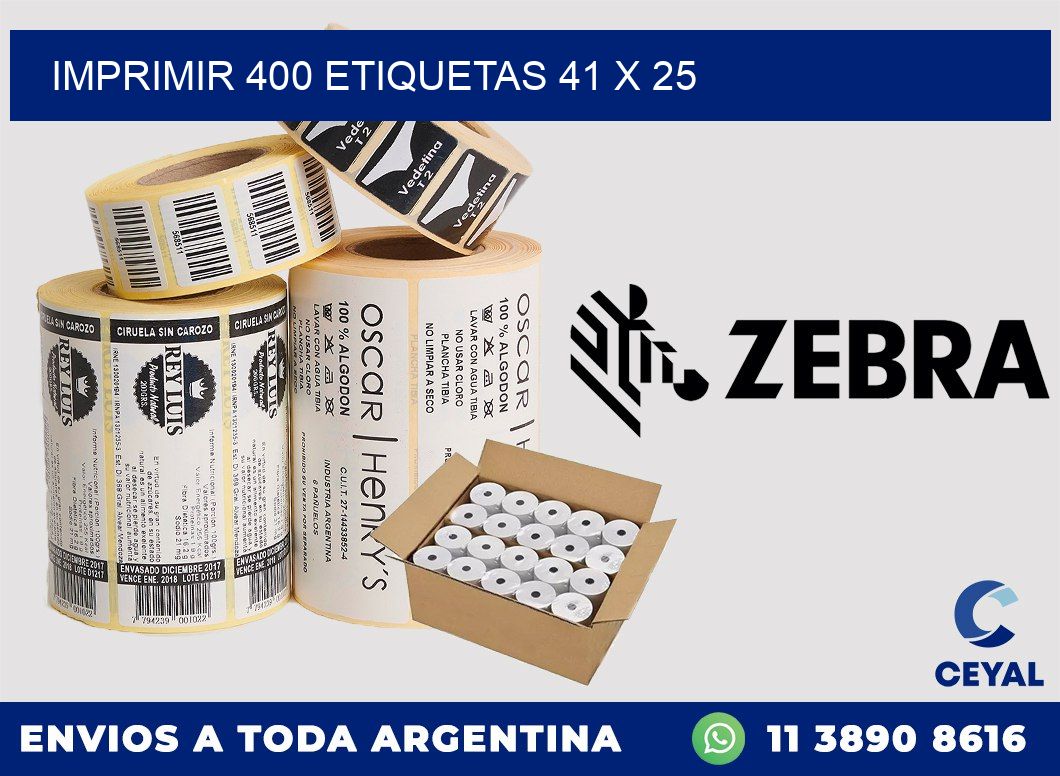 IMPRIMIR 400 ETIQUETAS 41 x 25