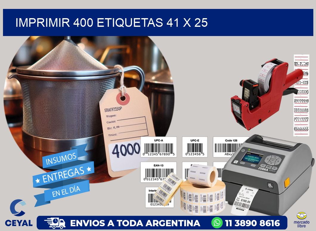 IMPRIMIR 400 ETIQUETAS 41 x 25