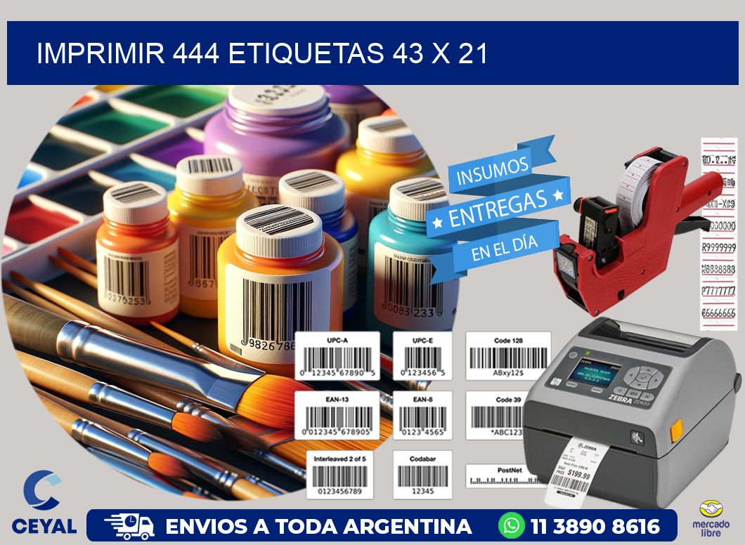 IMPRIMIR 444 ETIQUETAS 43 x 21