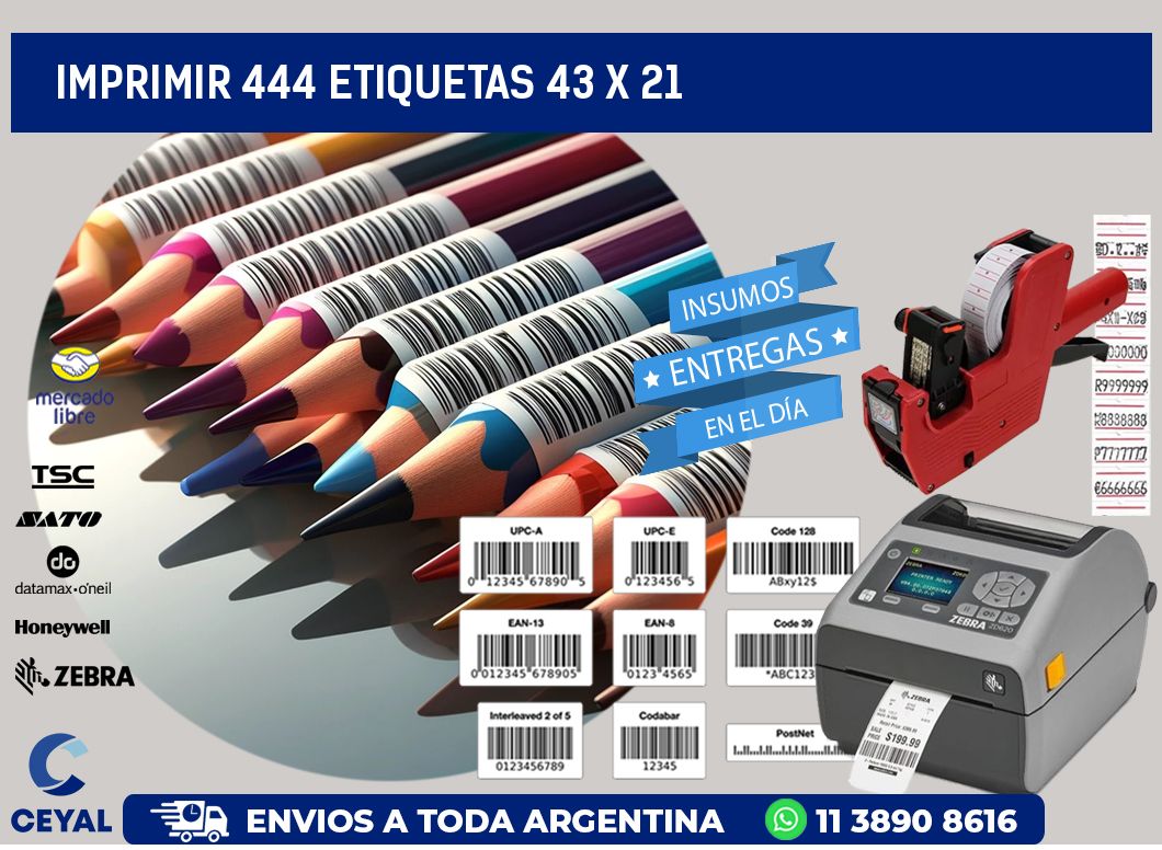 IMPRIMIR 444 ETIQUETAS 43 x 21