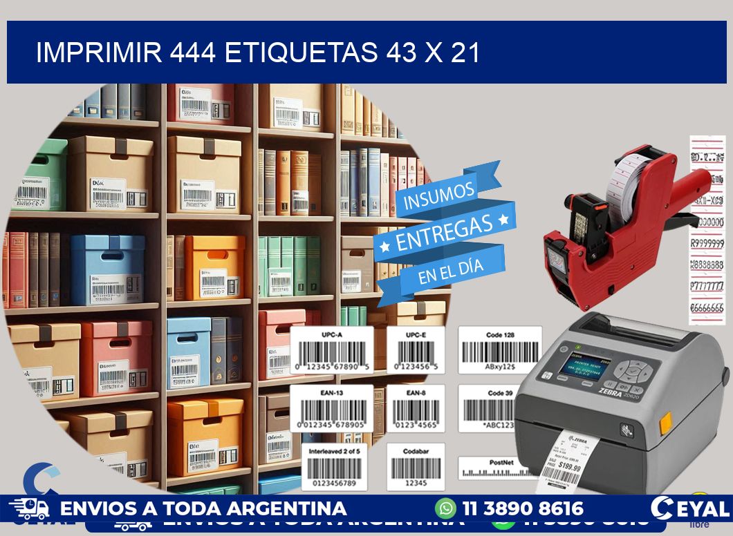 IMPRIMIR 444 ETIQUETAS 43 x 21