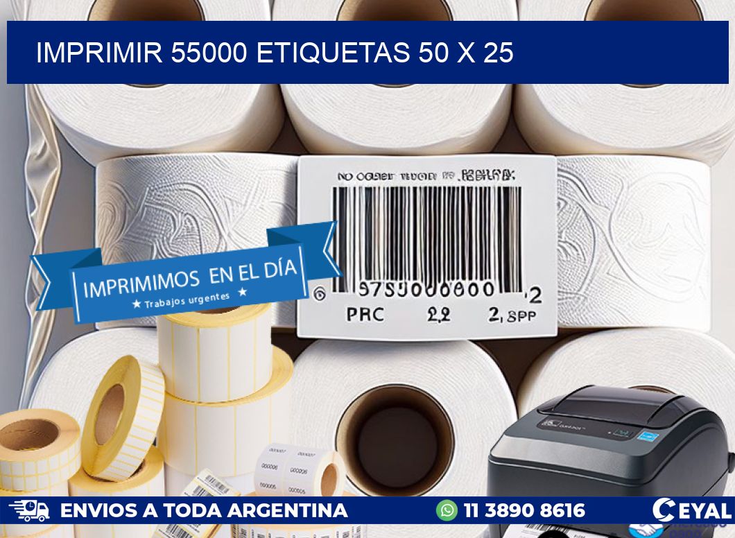IMPRIMIR 55000 ETIQUETAS 50 x 25