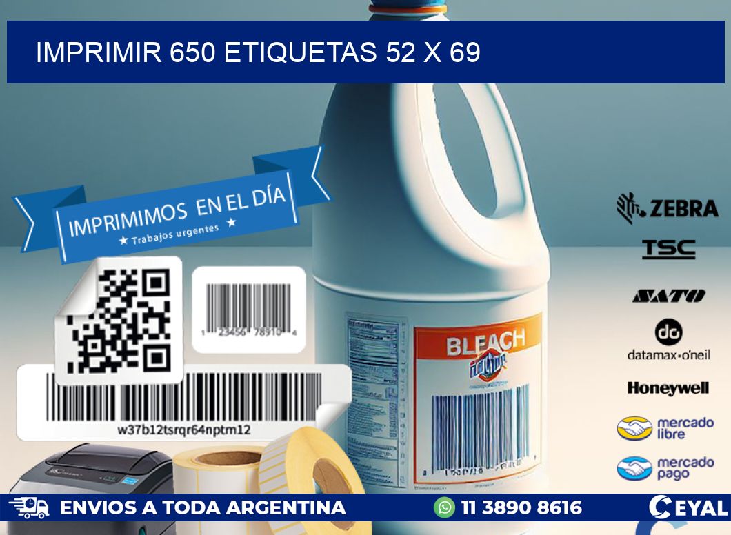 IMPRIMIR 650 ETIQUETAS 52 x 69