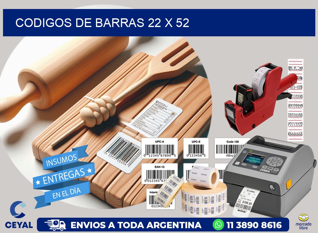 codigos de barras 22 x 52