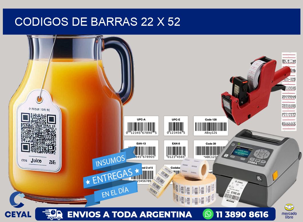 codigos de barras 22 x 52