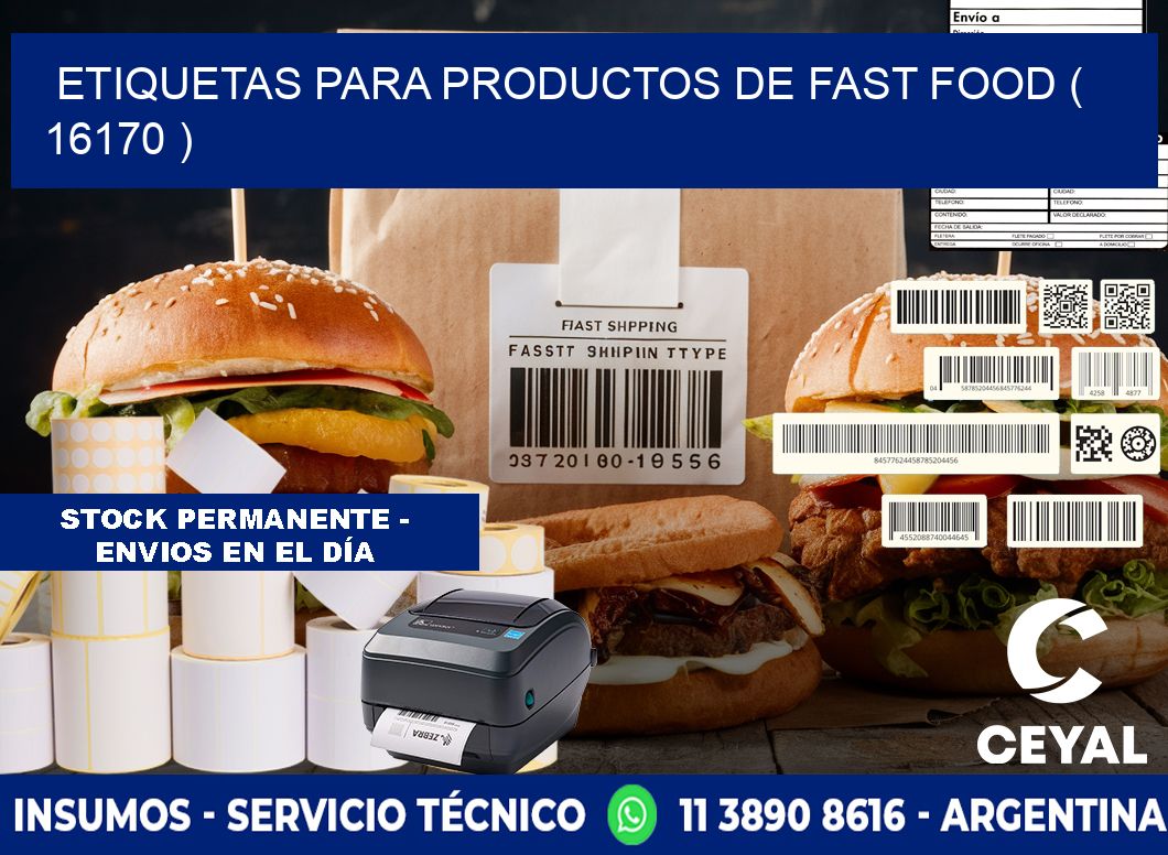 ETIQUETAS PARA PRODUCTOS DE FAST FOOD ( 16170 )