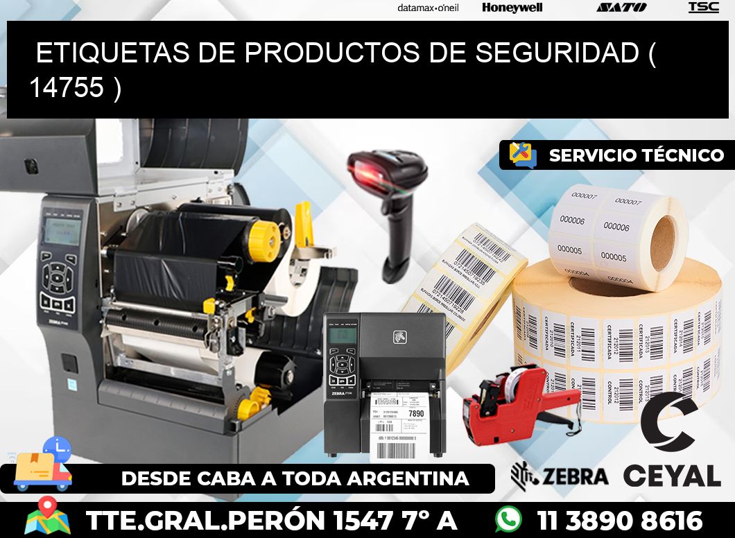 ETIQUETAS DE PRODUCTOS DE SEGURIDAD ( 14755 )