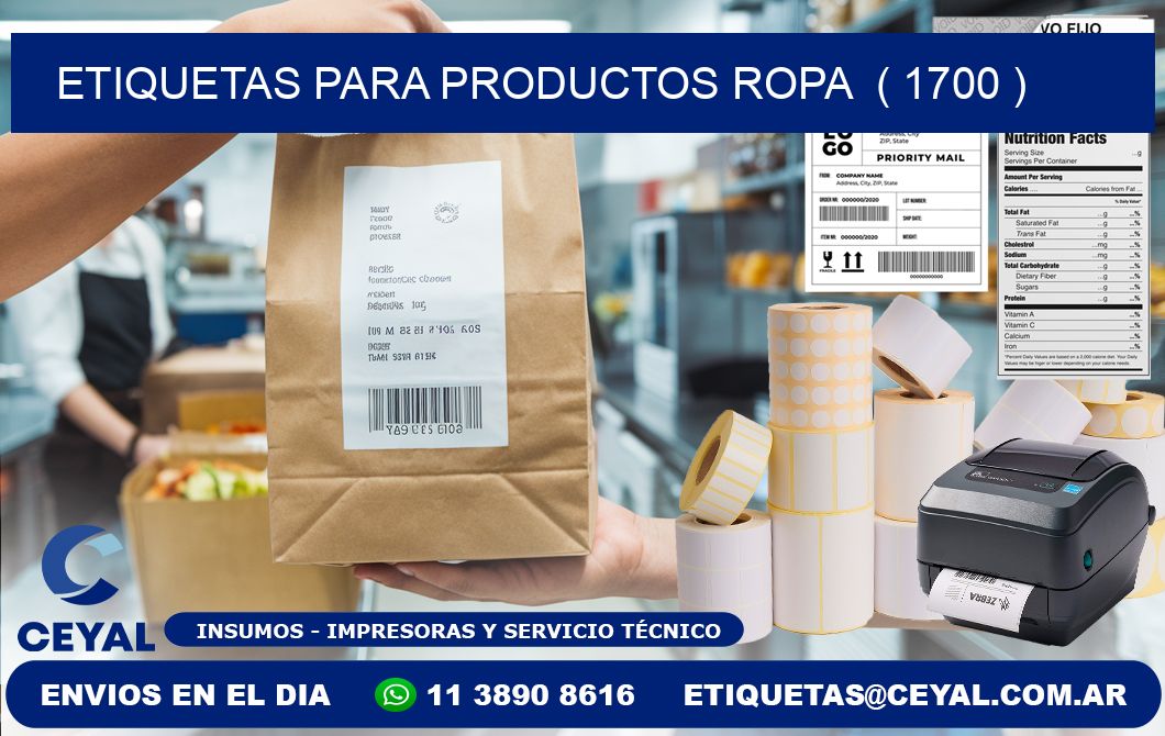 ETIQUETAS PARA PRODUCTOS ROPA ( 1700 )