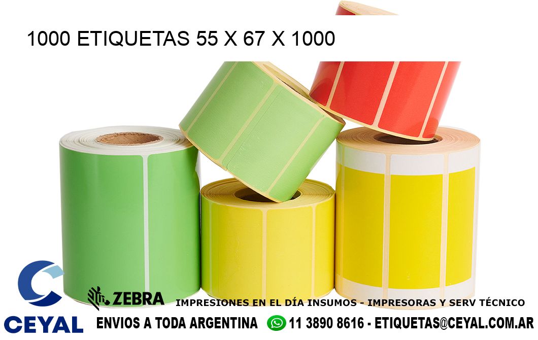 1000 ETIQUETAS 55 x 67 x 1000