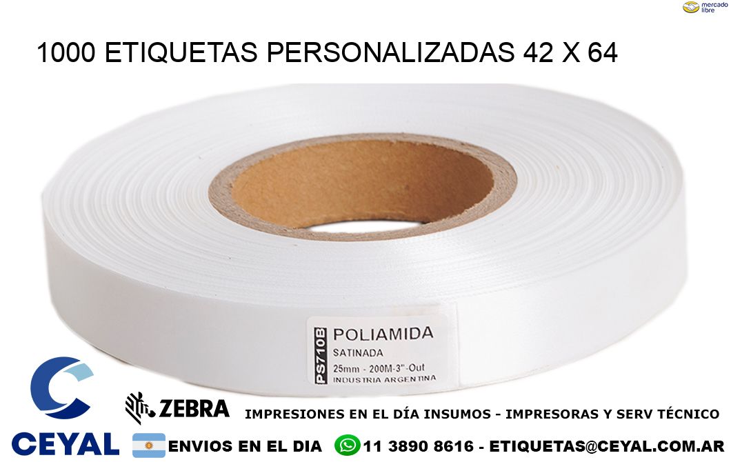1000 ETIQUETAS PERSONALIZADAS 42 x 64