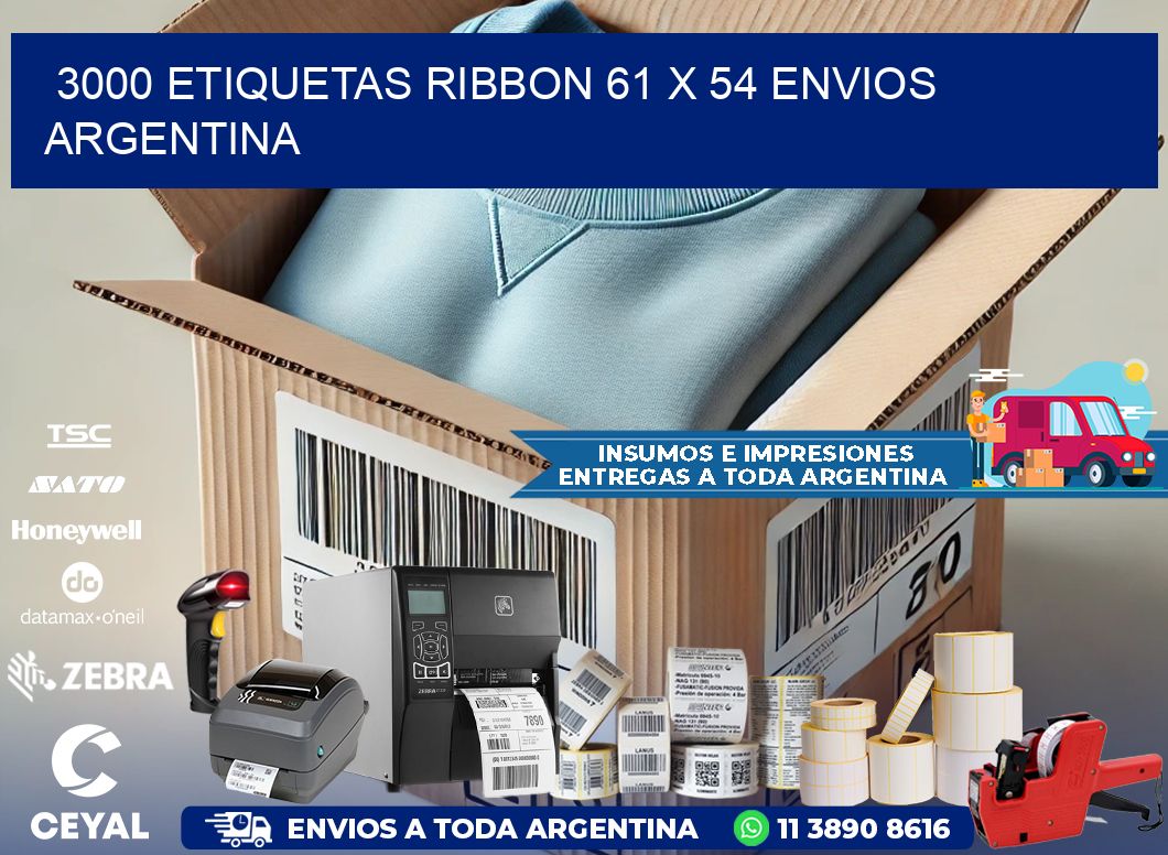 3000 ETIQUETAS RIBBON 61 x 54 ENVIOS ARGENTINA