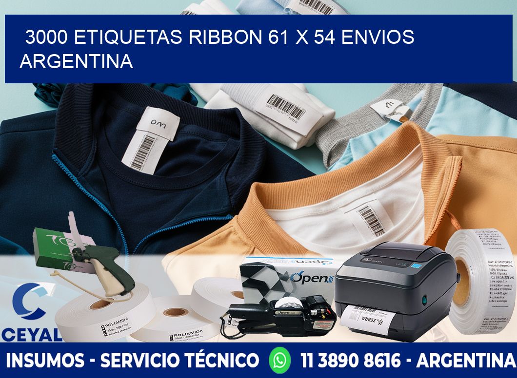 3000 ETIQUETAS RIBBON 61 x 54 ENVIOS ARGENTINA