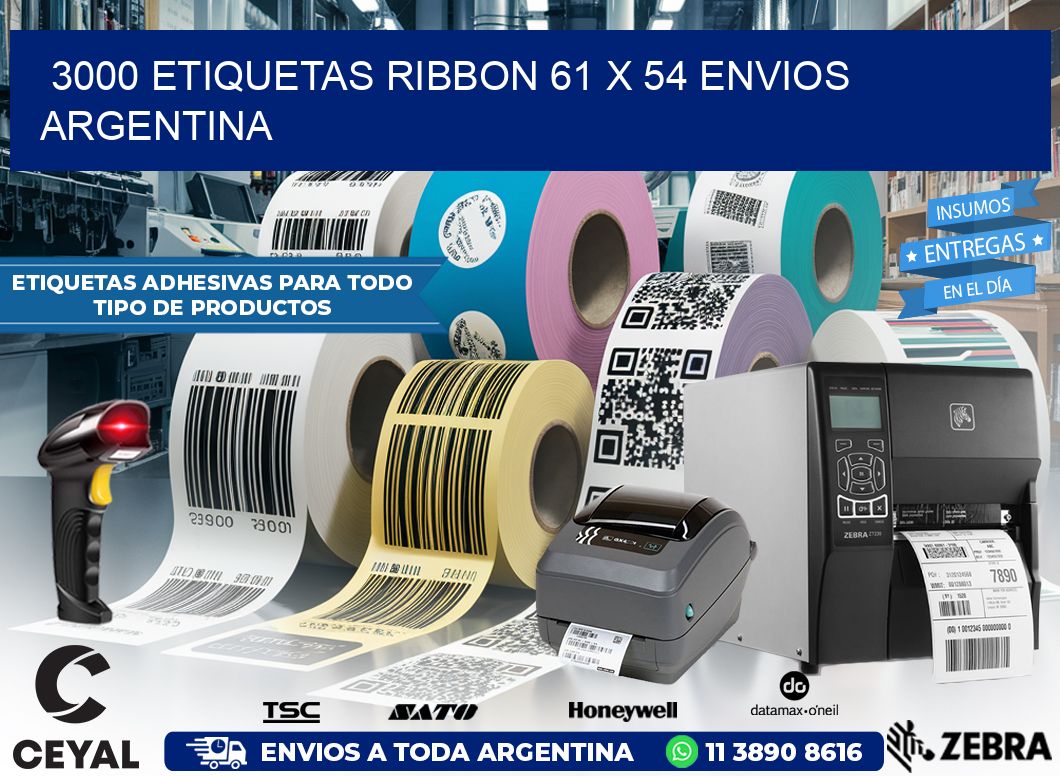 3000 ETIQUETAS RIBBON 61 x 54 ENVIOS ARGENTINA