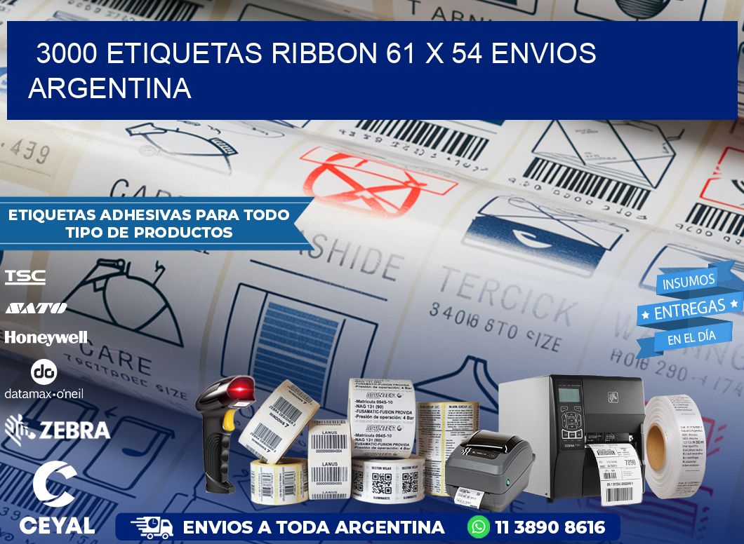 3000 ETIQUETAS RIBBON 61 x 54 ENVIOS ARGENTINA