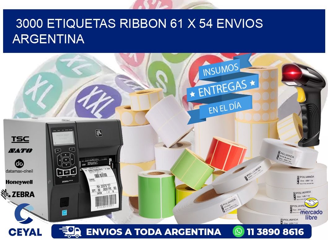 3000 ETIQUETAS RIBBON 61 x 54 ENVIOS ARGENTINA