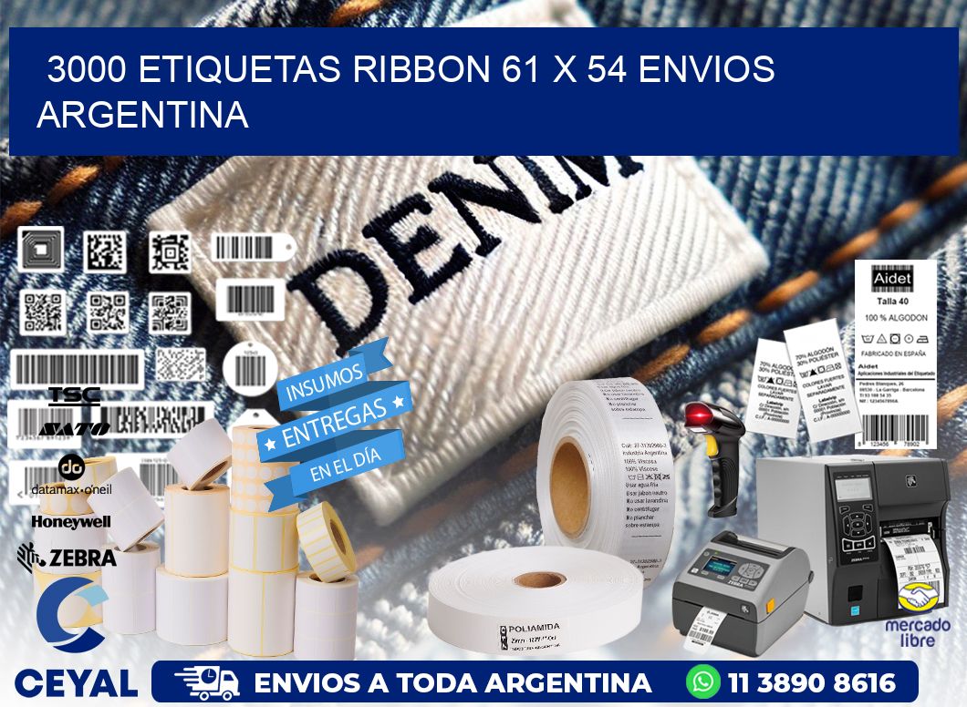 3000 ETIQUETAS RIBBON 61 x 54 ENVIOS ARGENTINA