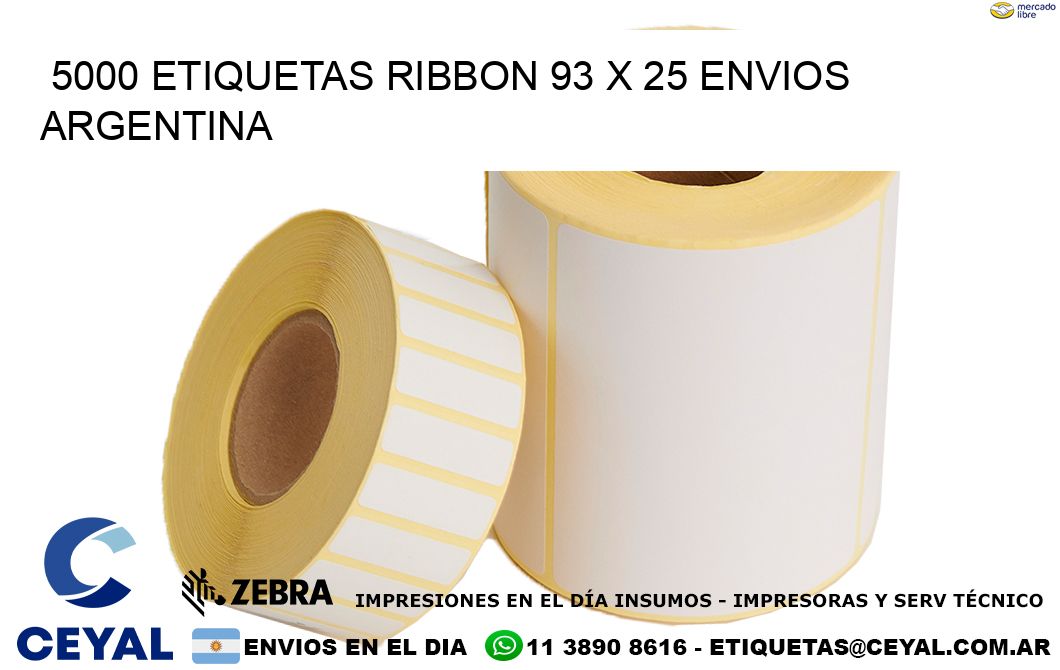 5000 ETIQUETAS RIBBON 93 x 25 ENVIOS ARGENTINA