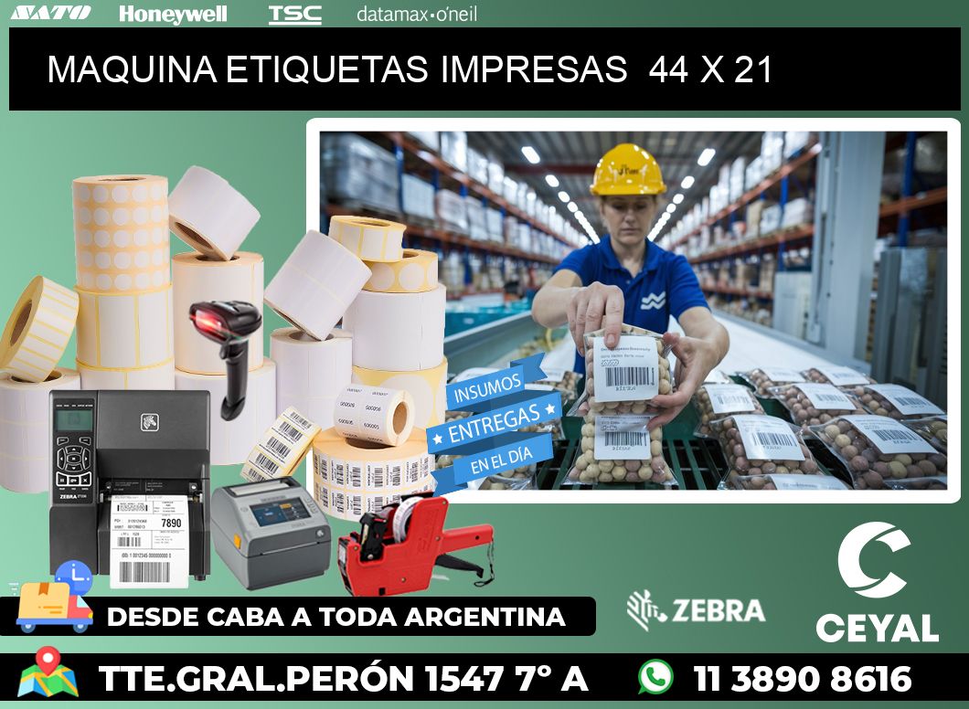 MAQUINA ETIQUETAS IMPRESAS 44 x 21