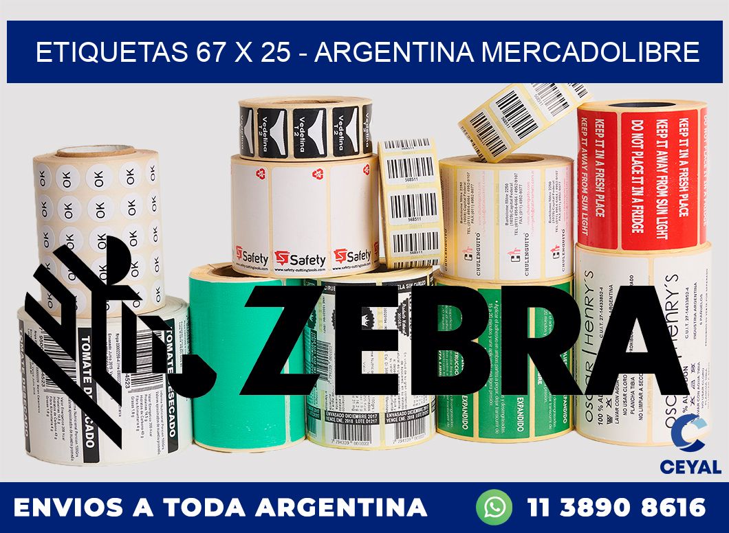 ETIQUETAS 67 x 25 - ARGENTINA MERCADOLIBRE