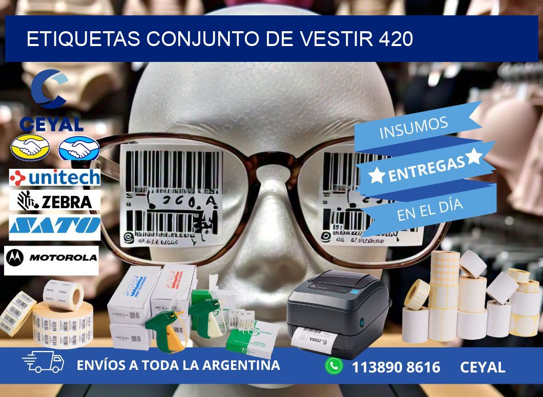 ETIQUETAS CONJUNTO DE VESTIR 420