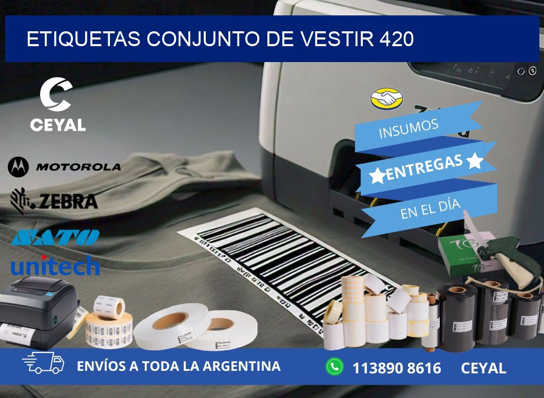ETIQUETAS CONJUNTO DE VESTIR 420
