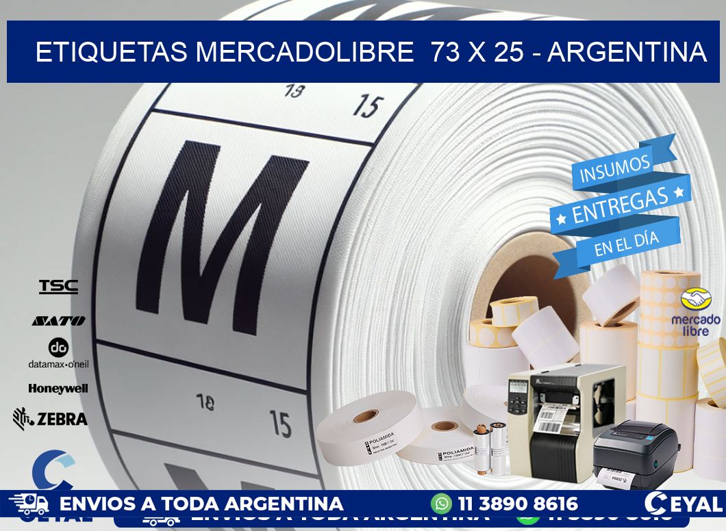 ETIQUETAS MERCADOLIBRE 73 x 25 - ARGENTINA