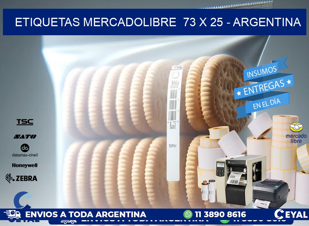 ETIQUETAS MERCADOLIBRE 73 x 25 - ARGENTINA
